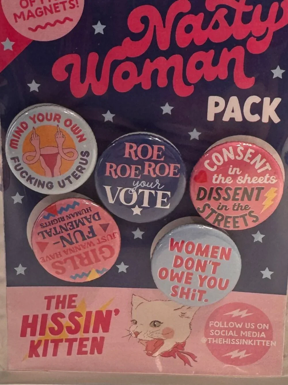 The Hissin Kitten package magnets